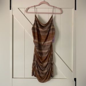 Strappy Sexy Brown and Neutral dress